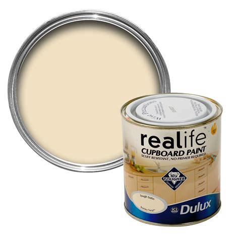 Mother completely transforms her kitchen with just £60 and b&q paint. Dulux Realife Cream Satin Cupboard Paint 600 ml ...