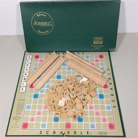 Vintage Scrabble Francais Selchow Righter 1955 Board Game