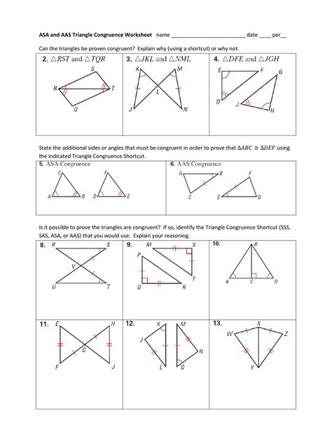Cd bisects zbca ae bisects zbac prove: Triangle Congruence Worksheet | db-excel.com