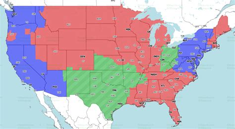 Nfl Week 14 Coverage Map Tv Schedule For Cbs Fox Regional Broadcasts