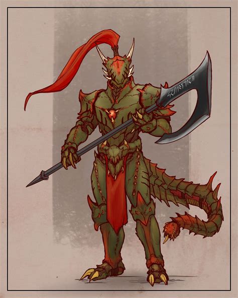 Artstation Dragonborn Knight Peter Lin Concept Art Characters