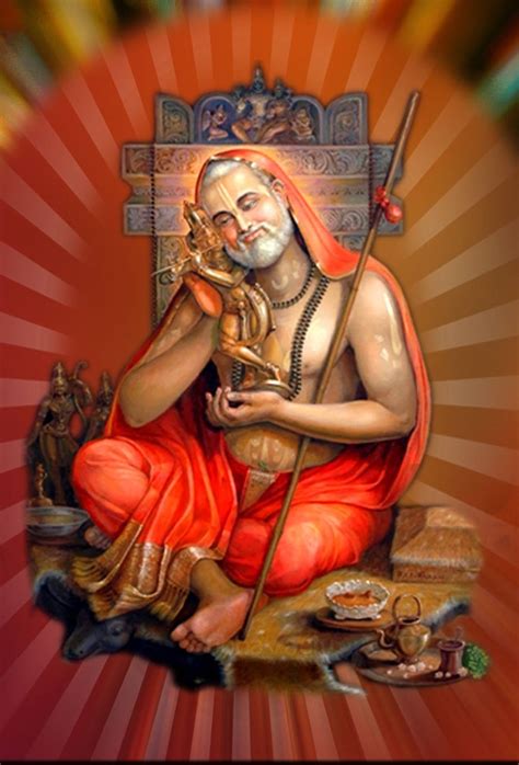Download Raghavendra With Gold Krishna Statue Orange Sun Wallpaper