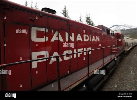 A Canadian Pacific Freight Train Running On The Trans Continental