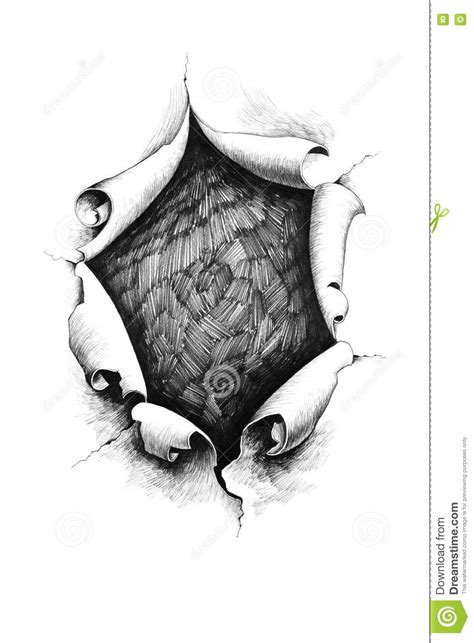 A Hole In The Paper Stock Illustration Illustration Of Conceptual