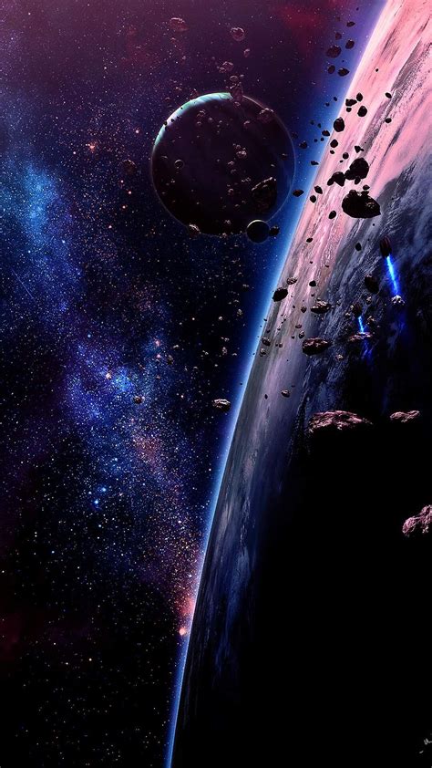 Meteor Falling On Earth From Space Iphone Wallpaper