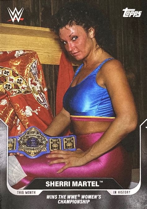 wwe topps this month in history 2020 2021 wwe july 24 1987 sherri martel wins the wwe