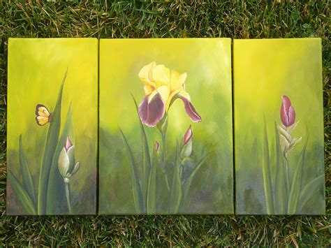 Triptych 3 Panel Oil Painting Sold Painting Triptych Oil Painting