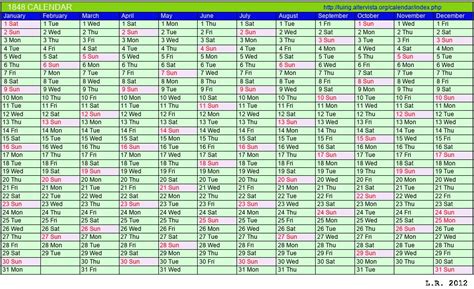 1848 Calendar