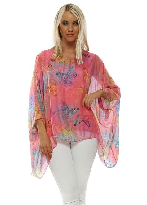 Pink Butterfly Top Womens Pretty Pink Top Designer Desirables