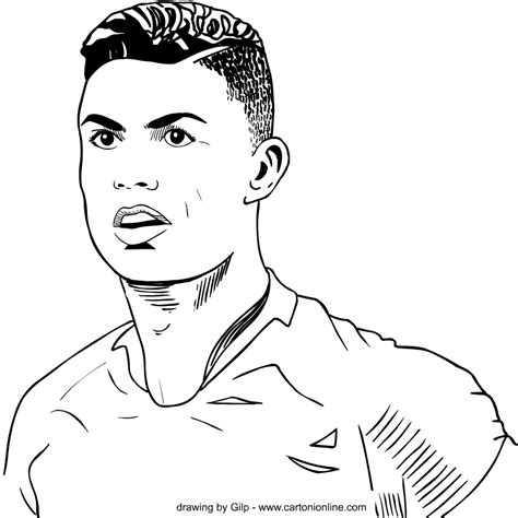 Drawing Of Cristiano Ronaldo Coloring Page