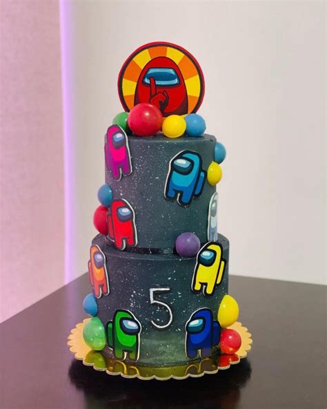 38 Cute Among Us Cake Ideas Grey Among Us Cake For 5th Birthday