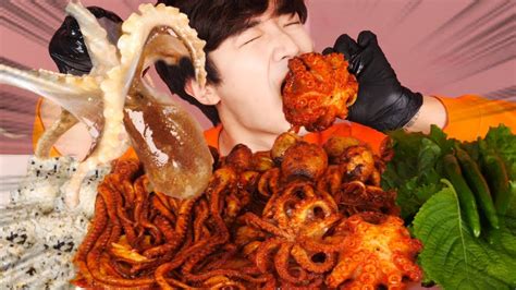 Eng Sub Spicy Octopus Webfoot Octopus Stir Fry Eat Mukbangkorean