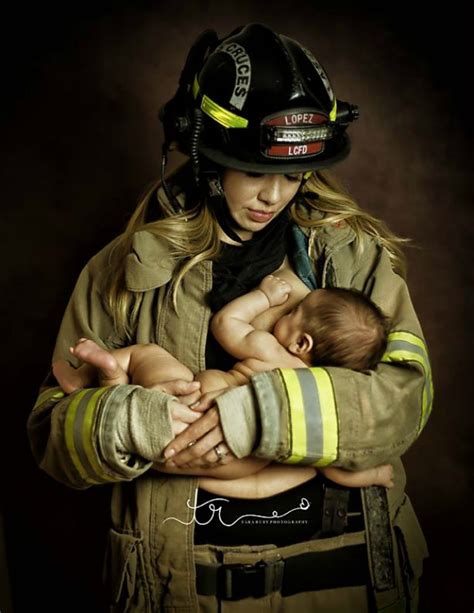 Breastfeeding Firefighter Image Shows Strength And Tenderness Of