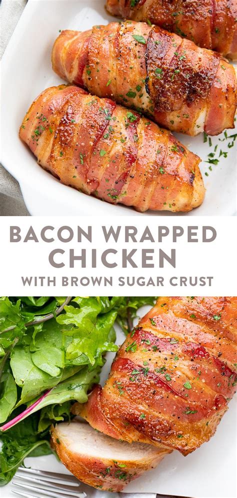 Chicken is shredded and piled onto a cauliflower crust with enchilada sauce. Bacon Wrapped Chicken with Brown Sugar Crust | Recipe ...