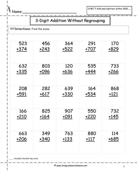 Printable Math Addition Worksheets For 2nd Grade Math Worksheets