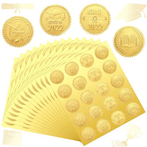 Buy 500 Pcs Embossed Graduation Diploma Gold Certificate Seals 2023