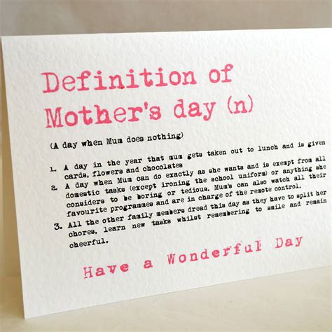 Personalised Definition Of Mothers Day By Sew Very English