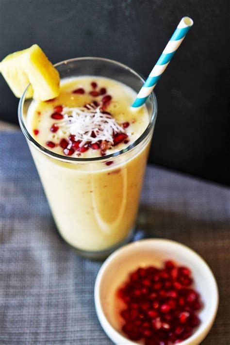 Healthy Summer Pineapple Pomegranate Smoothie With Tips On How To