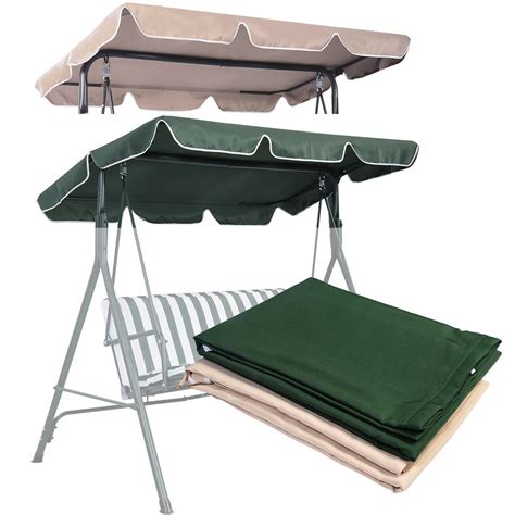 2 Beige Meiruyu Swing Top Cover For 2 And 3 Seater Sizes Garden Swing Replacement Canopy With