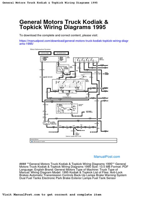 General Motors Truck Kodiak Topkick Wiring Diagrams 1995 Pdf Human
