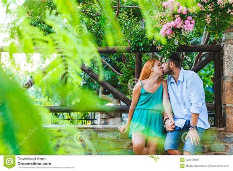 Young Couple In Love Enjoying Their Honeymoon Stock Photo Image Of