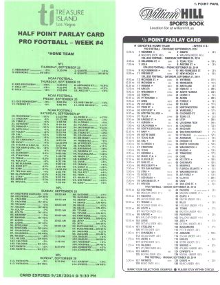 Maybe you would like to learn more about one of these? Half Point Parlay Cards discussed in Sports Betting/Gambling at Wizard of Vegas - Page 36