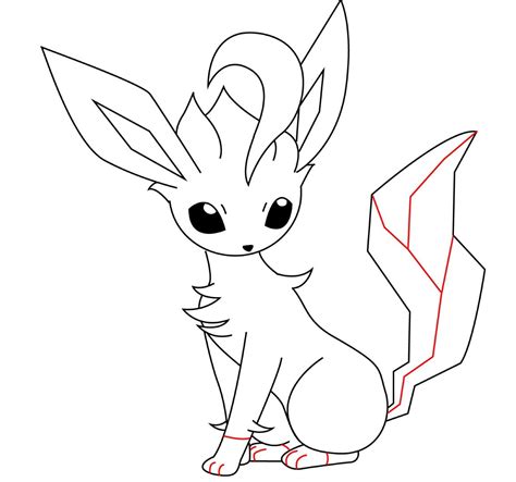 Leafeon Glaceon Vaporeon Colouring Sketch Coloring Page