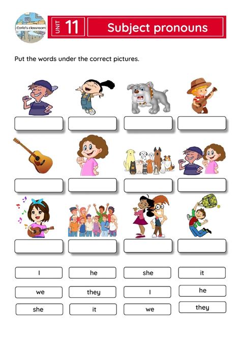 Subject Pronouns Interactive Worksheet Personal Pronouns Grammar For