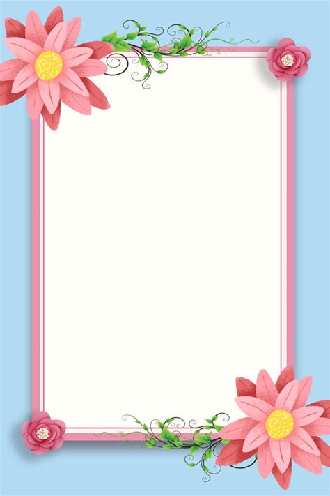 Collection of free simple border design (43). Flower Border Background Flower Border Frame Simple, Fresh ...