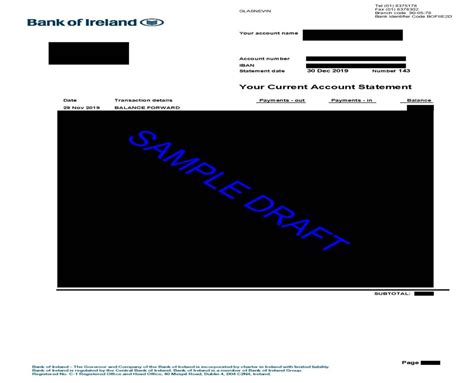Sample Of Ireland Bank Statement Editing Bank Statements