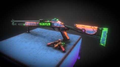 Automatic Shotgun Neongux Buy Royalty Free 3d Model By Guxart3d