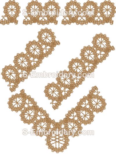 Battenburg Lace Border Embroidery Set Sku 10455