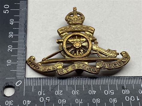 Ww1 Ww2 British Army Rga Royal Artillery Brass Cap Badge The
