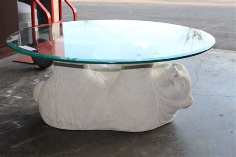 Gaarden source newton center, ma. POLAR BEAR GLASS TOP COFFEE TABLE - Big Valley Auction