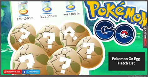 Pokemon Go Egg Hatch List And Chart Pokéwreck