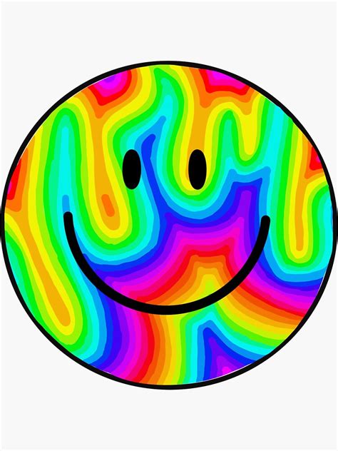 Rainbow Smiley Face Sticker For Sale By Tenniem21 Redbubble