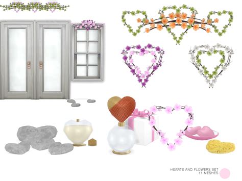 The Sims Resource Heart And Flowers Set