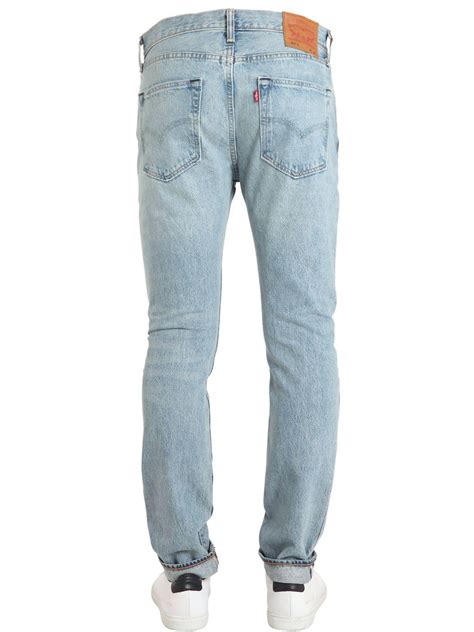 lyst levi s 501 skinny stretch denim jeans in blue for men