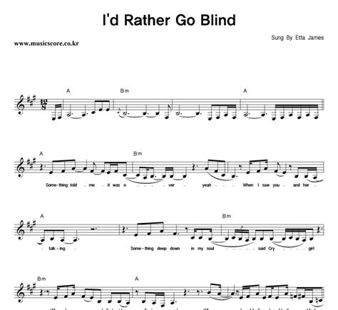 Etta James I D Rather Go Blind 악보