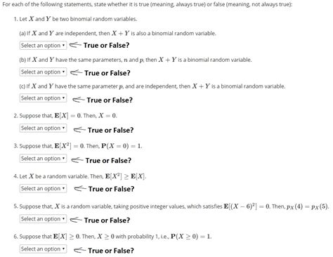 Solved For Each Of The Following Statements State Whether