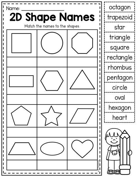 Kindergarten 2d And 3d Shapes Worksheets