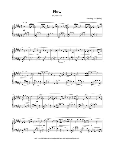 Flow Sheet Music For Piano Solo