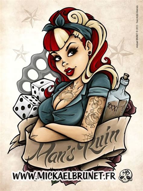 Love This Pin Up Cluster Style For Thigh Tattoo Something Like This