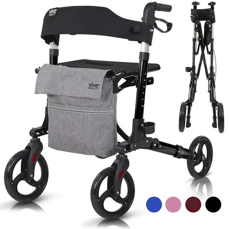 Buy Vive Mobility Rollator Walker With Seat Euro Style Heavy Duty