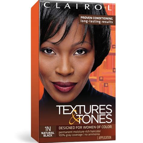 Clairol Textures And Tones Permanent Moisture Rich Hair Color 1n