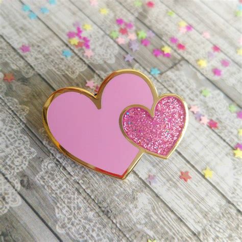 Mothers Day T Enamel Pin Pink Heart Pin Glitter Pin Badge T