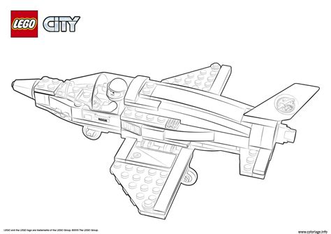 Coloriage Lego City Rescue Training Jet Transporter - JeColorie.com