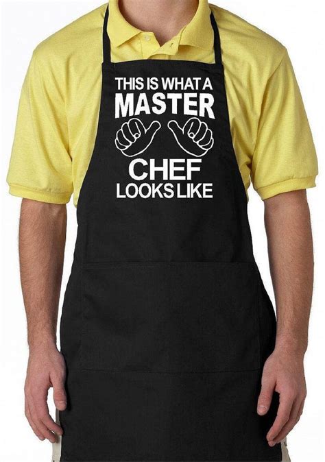 Funny Cooking Aprons For Men Women Black With Pockets Aprons For