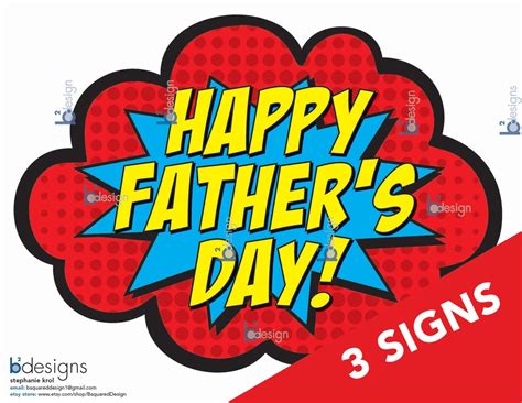 Super Dad Sign 8 X 10 3 Signs Instant Download Etsy