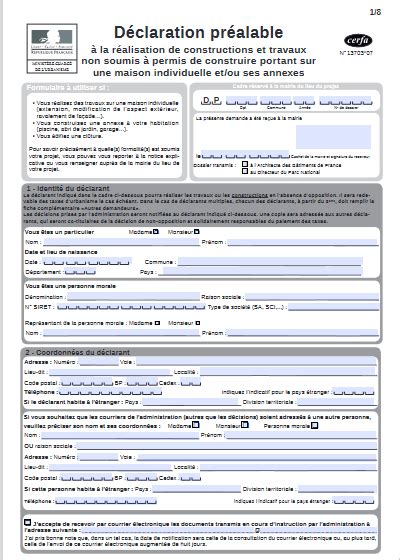 Formulaires De D Claration Pr Alable De Travaux Chaumousey
